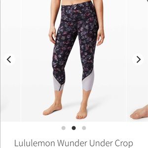 EUC 🌷 Lululemon Wunder Under Crop High Rise & Roll Down Scallop 23”